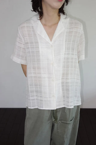 [2 colors] Clérie Jacquard Short-Sleeve Shirt