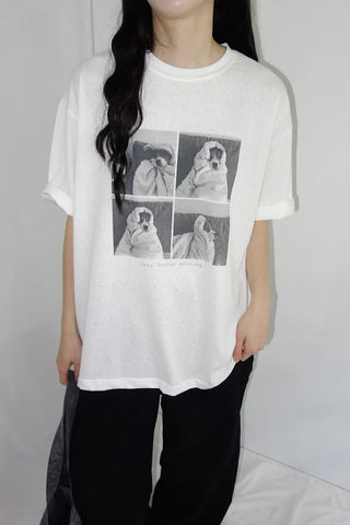[2 colors] Doc Overfit Print Short Sleeve T-Shirt