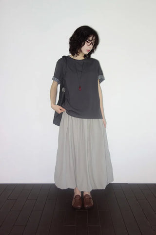 [3 colors] Bath Rock Frill Pumpkin Long Skirt