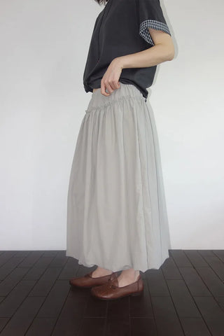 [3 colors] Bath Rock Frill Pumpkin Long Skirt