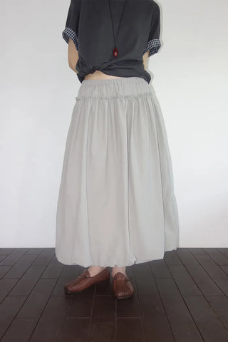 [3 colors] Bath Rock Frill Pumpkin Long Skirt