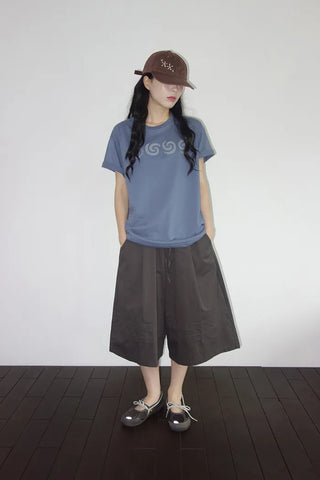 [2 colors] 7-part banded Bermuda shorts