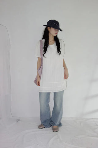 [4 colors] Denim Banding Bootcut Pants