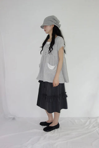 [2 colors] Rimatsu Check Ankle Frill Skirt