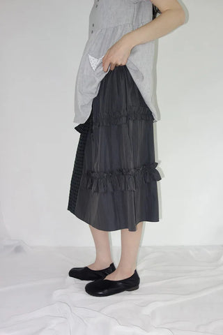 [2 colors] Rimatsu Check Ankle Frill Skirt