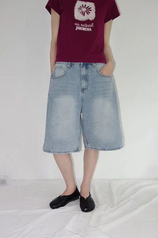 [3 colors] Nemoba Pintuck Denim Bermuda Pants