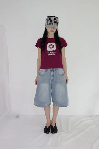 [3 colors] Nemoba Pintuck Denim Bermuda Pants