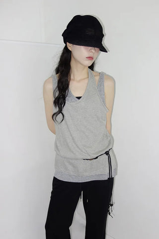 [3 colors] Latch Layered Dangle Sleeveless