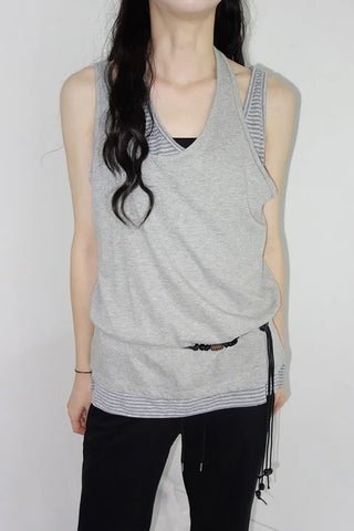 [3 colors] Latch Layered Dangle Sleeveless