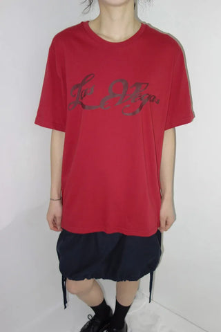 [4 colors] Vegas Print Loose Fit Short Sleeve T-Shirt