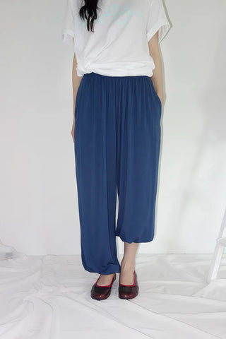 [2 colors] Forty flattering banding harem pants