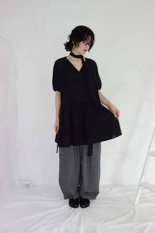 [2 colors] Karma String Stripe Dress