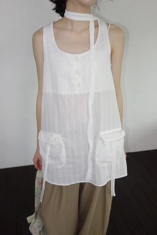 [3 colors] Harling Sleeveless Pocket Mini Dress