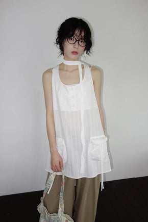 [3 colors] Harling Sleeveless Pocket Mini Dress