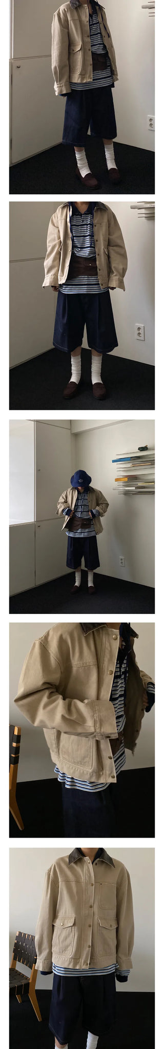 indigo one tuck bermuda pants