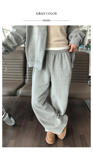 (2 colors) Fleece-lined jogger pants