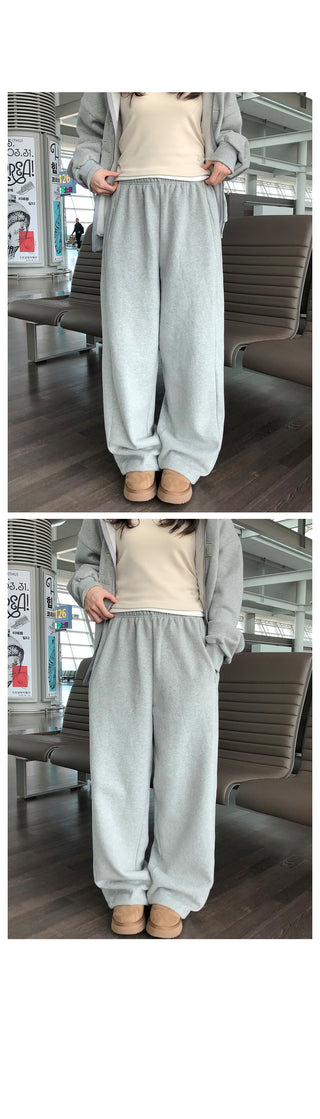 (2 colors) Fleece-lined jogger pants