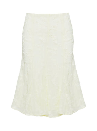 Aspyn Embroidered Midi Skirt Yellow