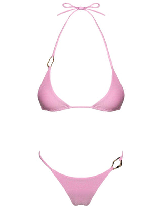 Aimi Glitter Tie Side Bikini Bottoms Pink