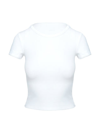 Baseline Scoop Rib Tee White