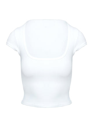 Baseline Square Neck Rib Top White
