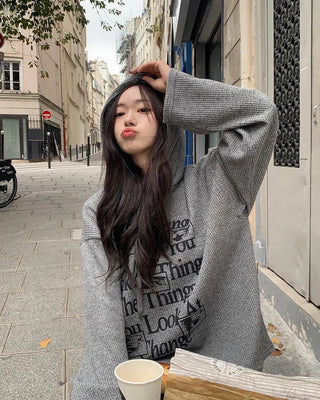 Lettering Hooded Oversized T-Shirt (4 colors)