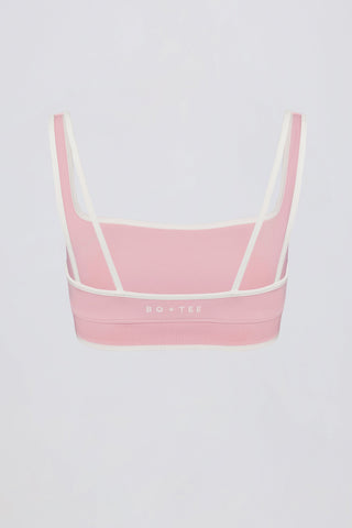 Soft Active Contrast Sports Bra in Powder Pink