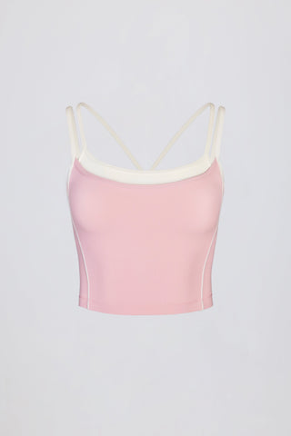 Soft Active Layered Tank Top in Powder Pink