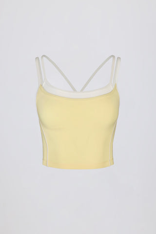 Soft Active Layered Tank Top in Soft Yellow