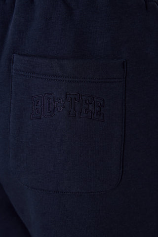 Premium Brushed Jersey Wide-Leg Joggers in Classic Navy