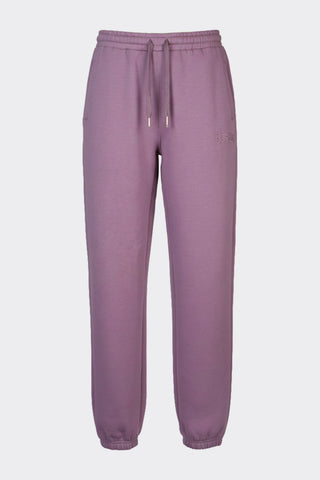 Brushed Jersey Mid-Rise Relaxed Joggers in Dusk