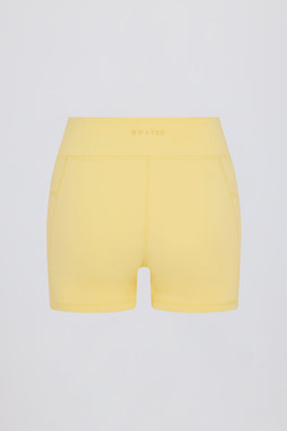 Soft Active Pocket V-Waist Mini Shorts in Lemon