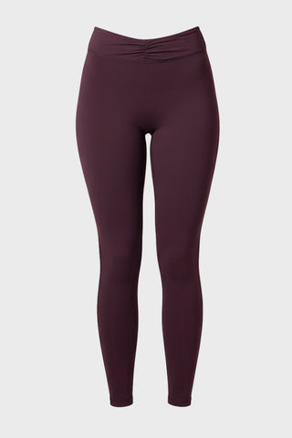 Soft Active Ruched Leggings in Plum