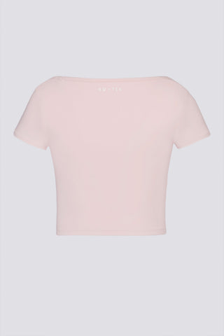 Soft Active Sweetheart-Neck Crop Top in Ballet Pink