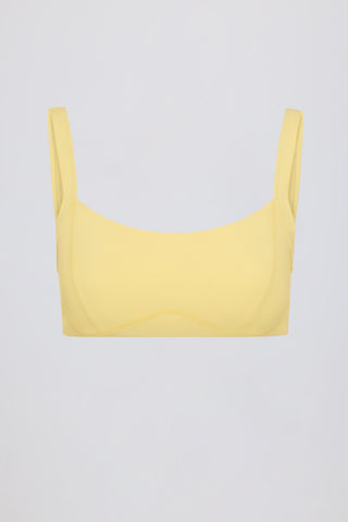 Soft Active Seam-Detail Sports Bra in Lemon
