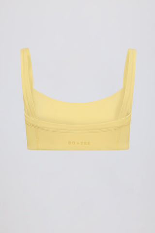 Soft Active Seam-Detail Sports Bra in Lemon