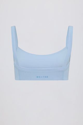 Soft Active Seam-Detail Sports Bra in Sky