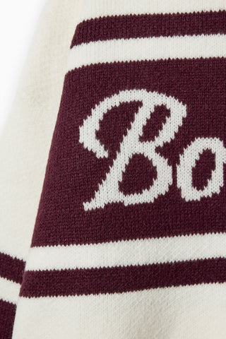 Knit Turtleneck Oversized Jumper in Burgundy