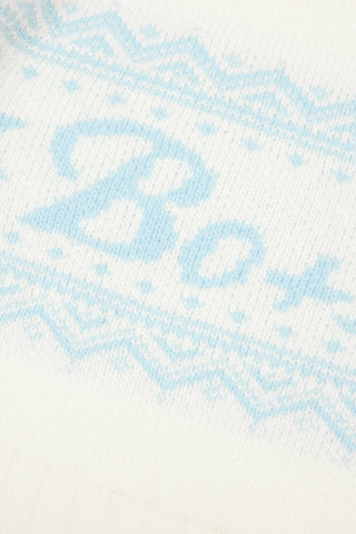 Jacquard-Knit Cropped Jumper in Ivory