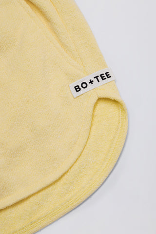 Button-Detail Mid-Rise Shorts in Lemon