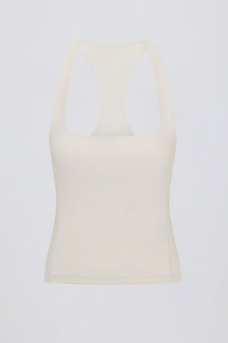 Soft Active Racerback Tank Top in Cream