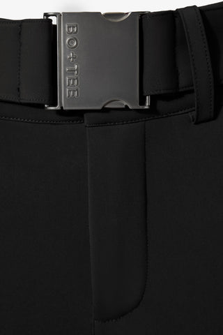 Waterproof Belted Ski Salopettes in Black