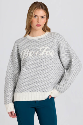 Knit Logo Oversized Jumper in Ice
