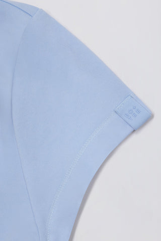Cut-Out Longline T-Shirt in Sky