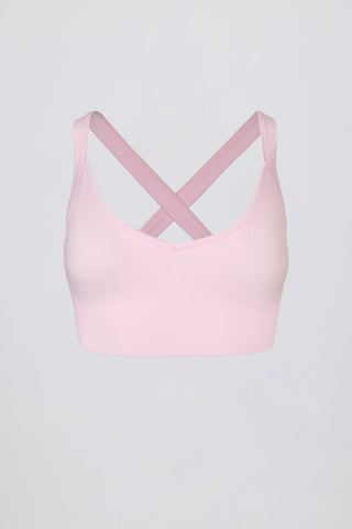 Super Sculpt Seamless Crossback Sports Bra in Powder Pink