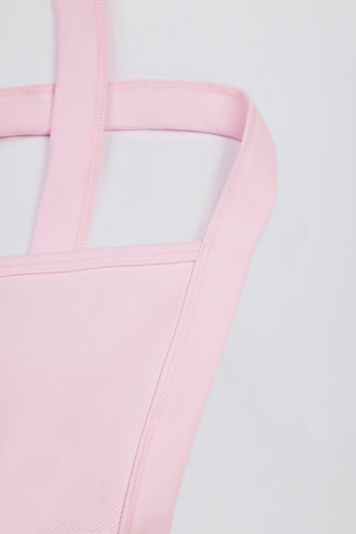 Super Sculpt Seamless Crossback Sports Bra in Powder Pink