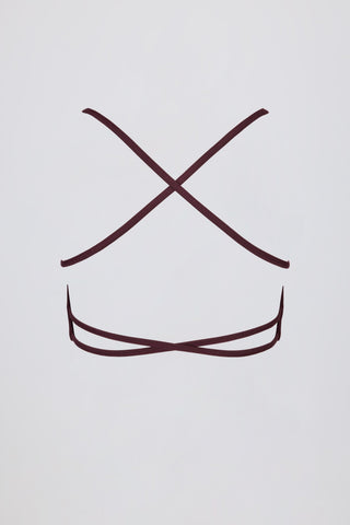 Super Sculpt Seamless Backless Sports Bra in Burgundy