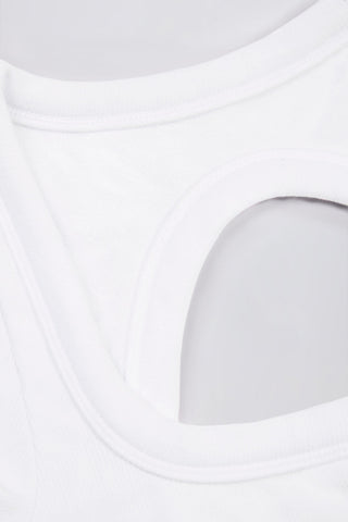 Seamless Soft Rib Cut-Out Crop Top in White