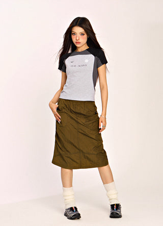 Blokecore contrast color raglan top