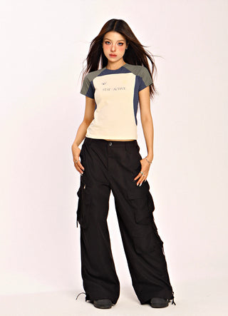 Blokecore contrast color raglan top